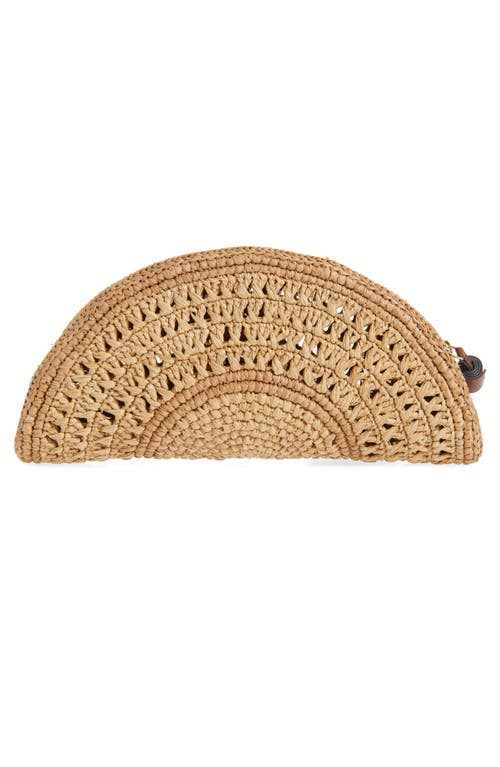 Anya Hindmarch Half Moon Raffia Clutch In Brown