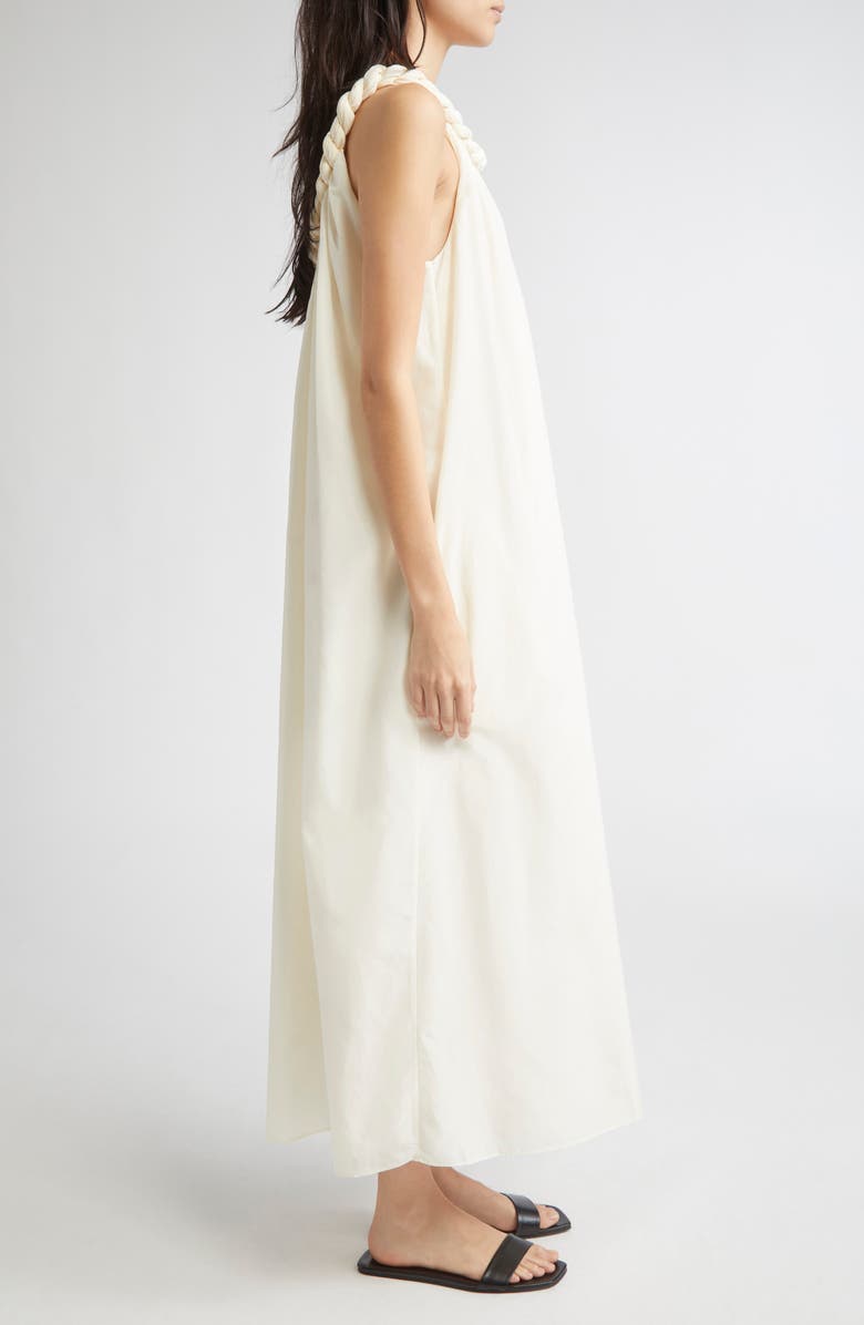 LOULOU DE SAISON Kika Gathered Cotton & Silk Voile Maxi Dress, Alternate, color, Ivory