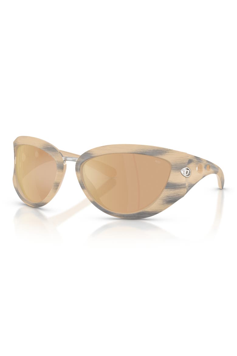 DL3007U Trini-D-Y 61mm Mirrored Cat Eye Sunglasses, Alternate, color, YELLOW / GREY / ROSE GOLD