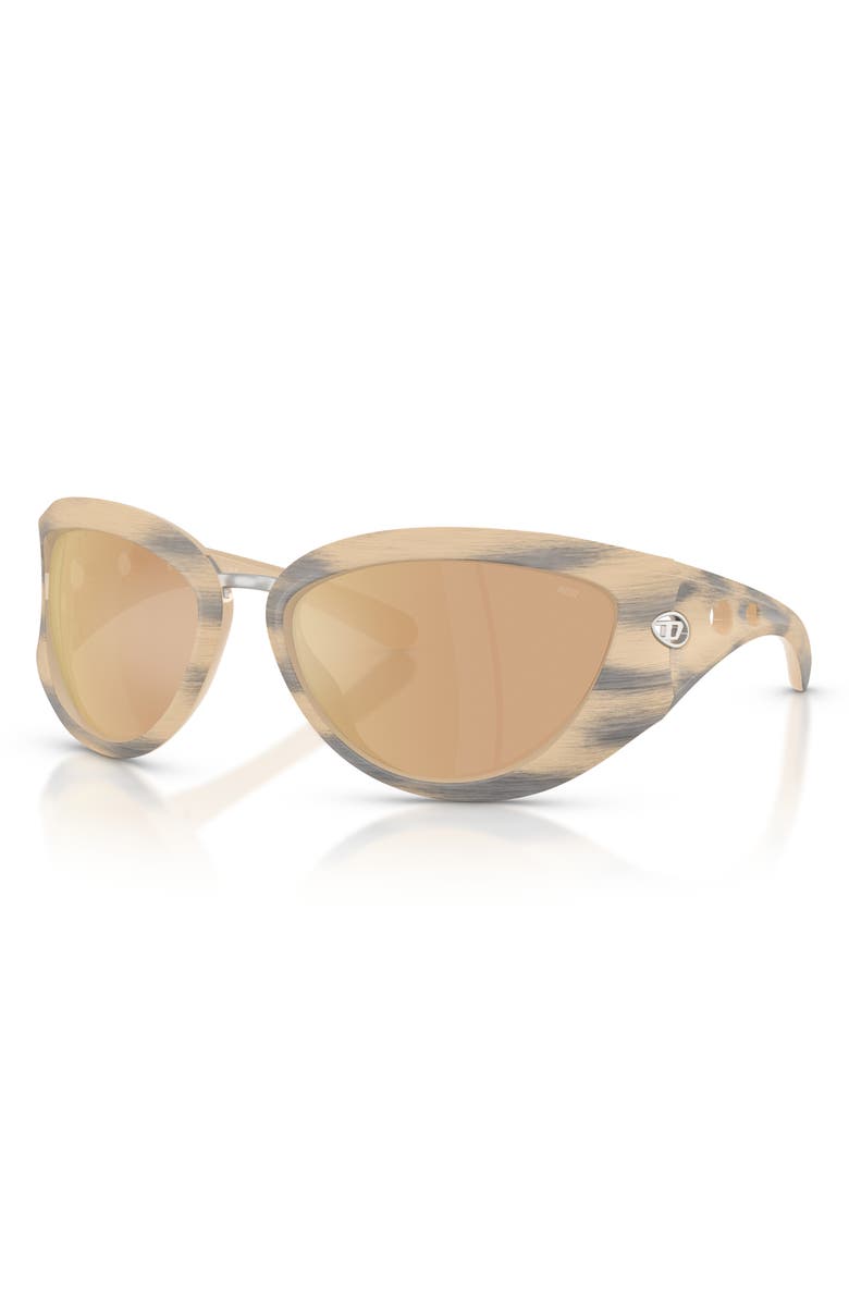 DIESEL<sup>®</sup> DL3007U Trini-D-Y 61mm Mirrored Cat Eye Sunglasses, Alternate, color, Yellow / Grey / Rose Gold