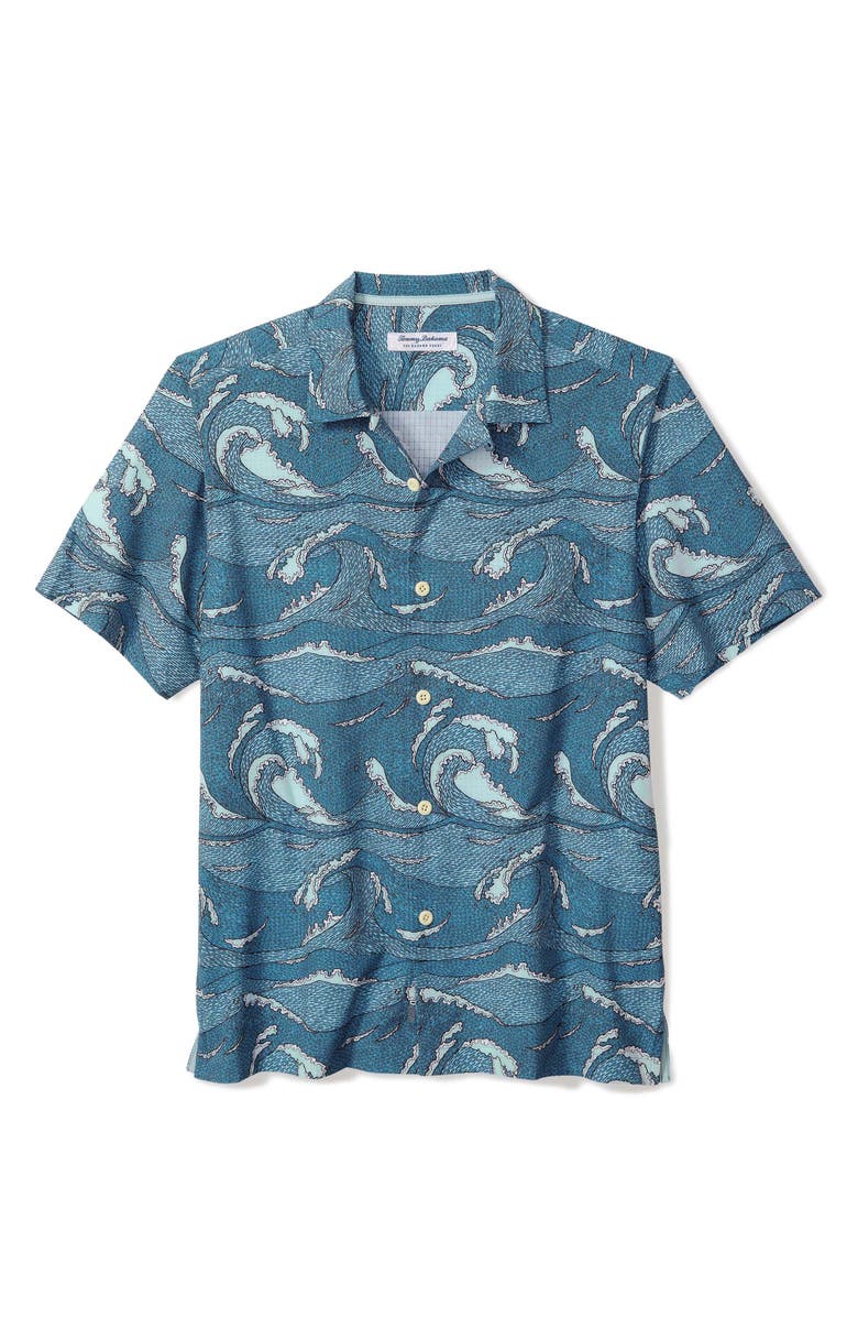 Tommy Bahama Bahama Coast Wavescape Oasis IslandZone<sup>®</sup> Camp Shirt, Main, color, Continental