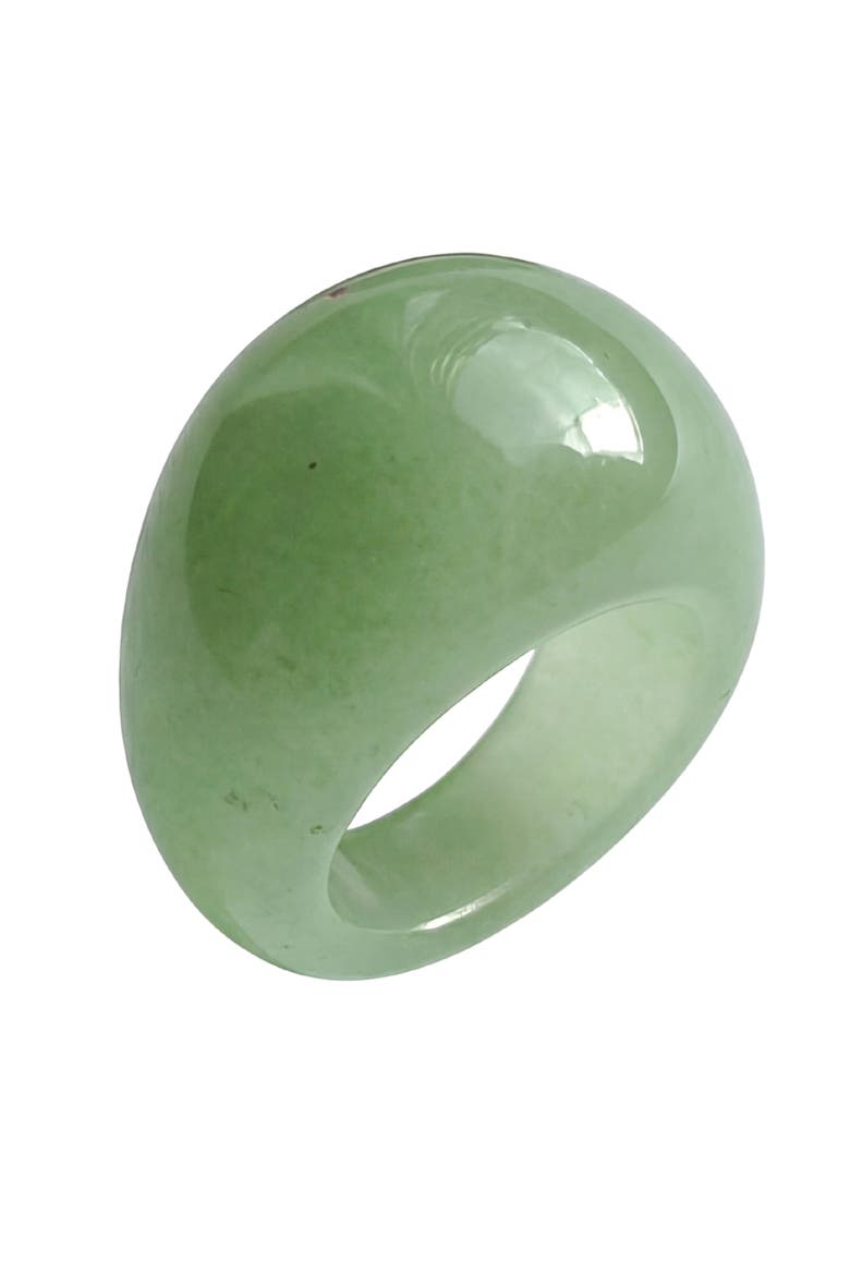 Dome Jade-Green Aventurine Signet Ring, Main, color, Green