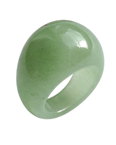 Dome Jade-Green Aventurine Signet Ring