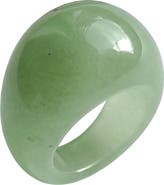 seree Dome Jade-Green Aventurine Signet Ring