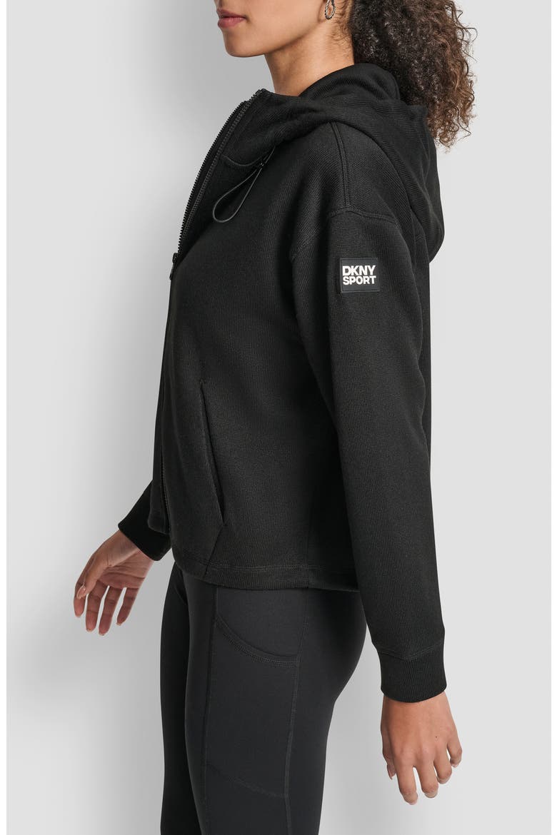 Logo Patch Full Zip Hoodie, Alternate, color, BLACK