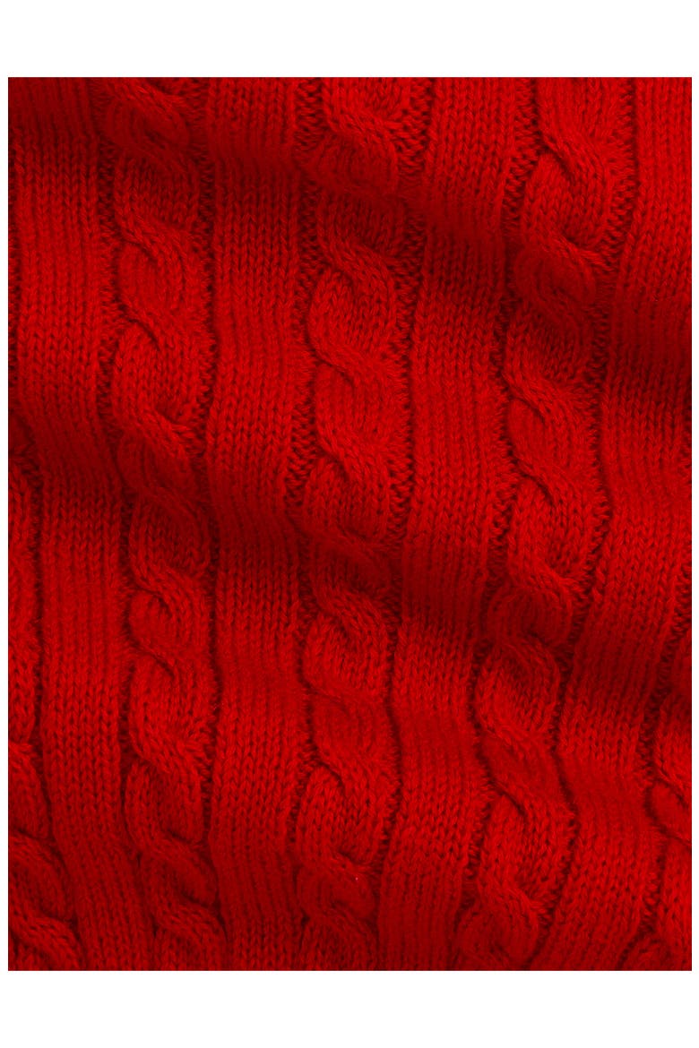 Mini Cotton Cable Knit Cardigan, Alternate, color, RL 2000 RED W/ NAVY PP