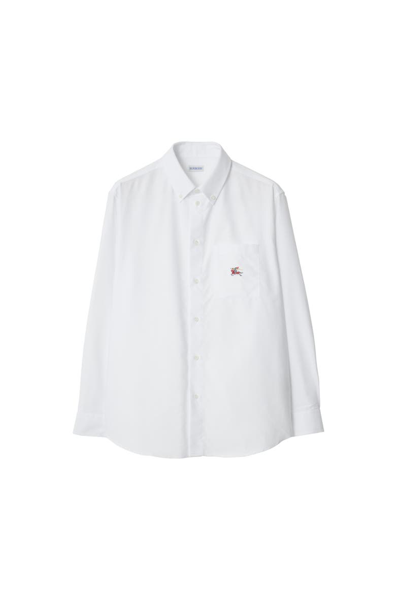 Burberry Relaxed Fit Knight Cotton Oxford Shirt, Alternate, color, White