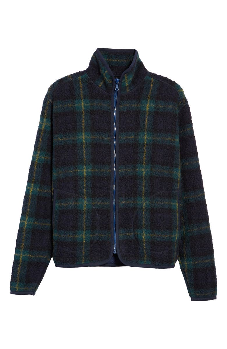 Drake's Plaid Bouclé Fleece Zip Jacket, Alternate, color, 
