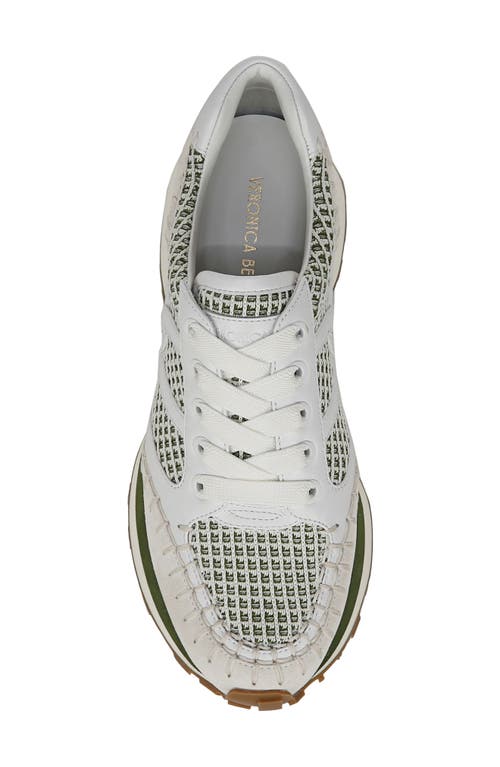 Veronica Beard Valentina Mesh Net Retro Sneakers In Lemongrass/lily