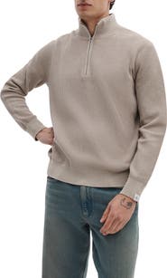 rag & bone Caden Washed Cotton Blend Quarter Zip Sweater