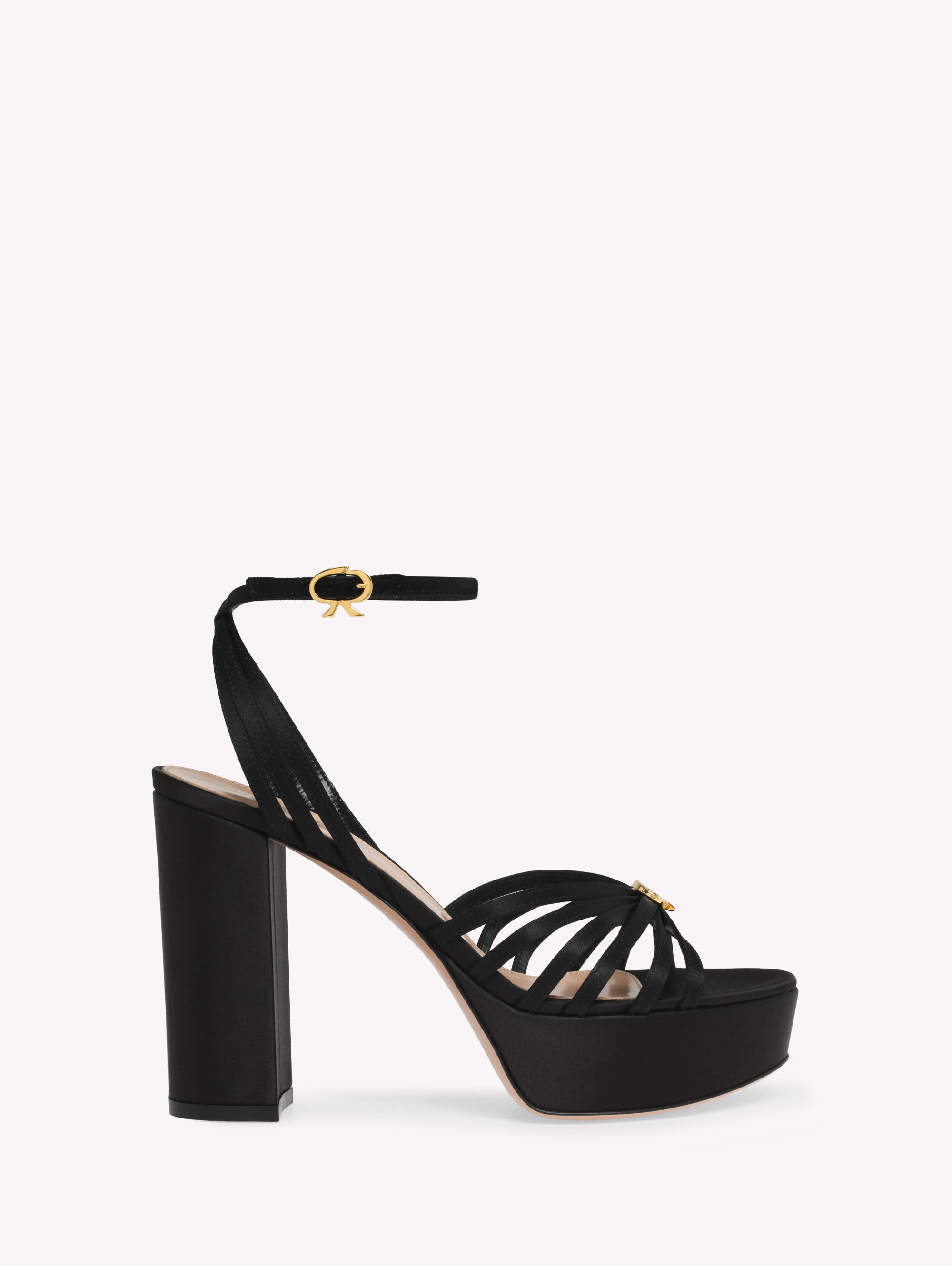 Gianvito Rossi Rita Sandals, Main, color, Black Fabric