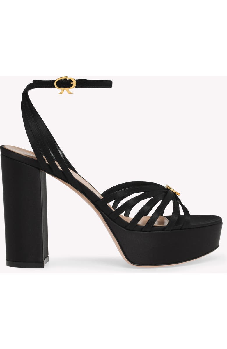 Gianvito Rossi Rita Sandals, Main, color, Black Fabric