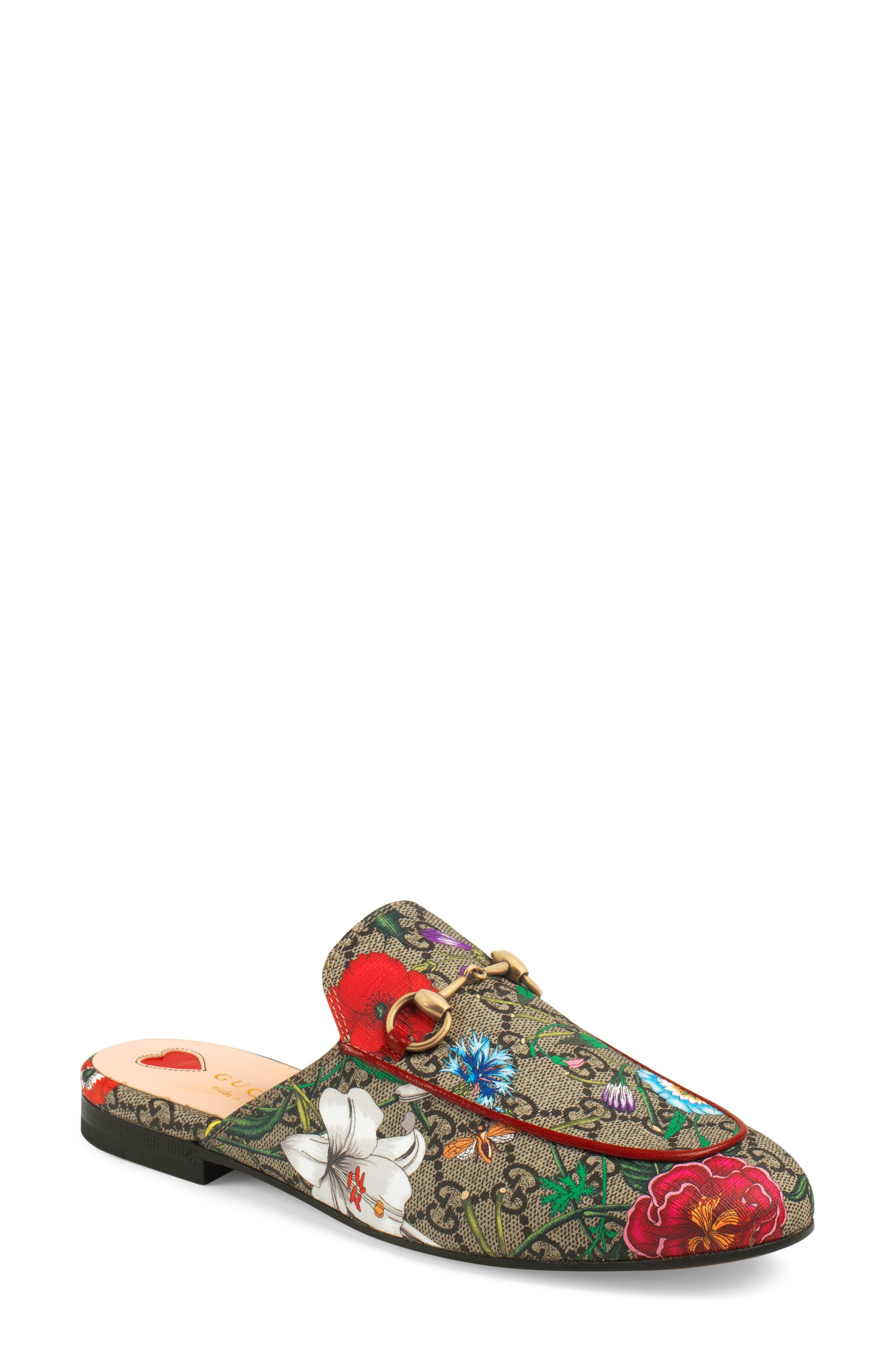 Gucci Princetown Floral GG Supreme Loafer Mule, Main, color, 
