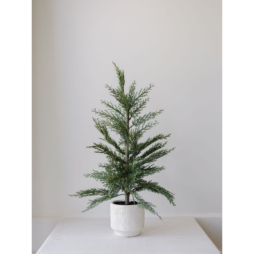 Cg Hunter 24" Artificial Evergreen Cedar Tree Set In Sand