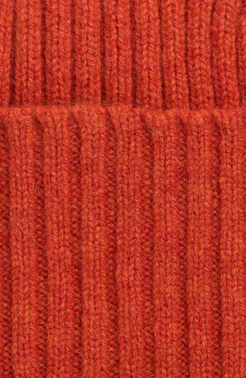 Drake's Lambswool Beanie In Red