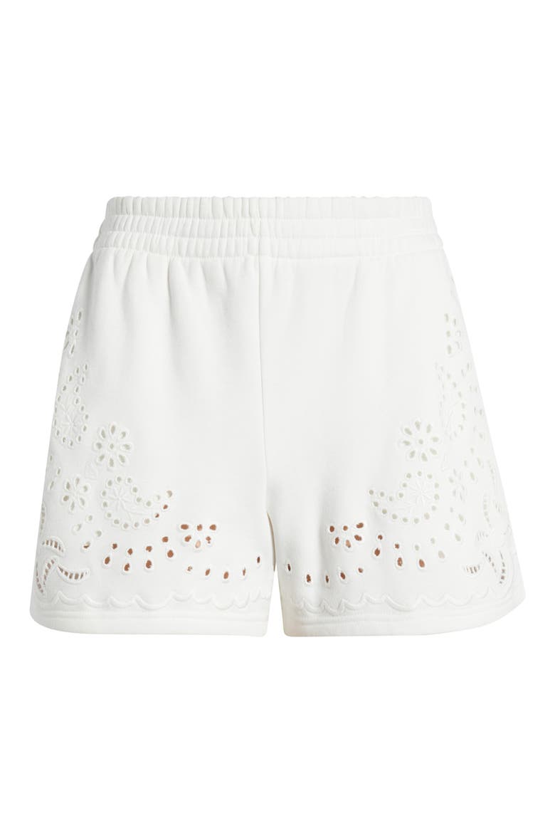 Abrah Eyelet Knit Shorts, Alternate, color, TRUE WHITE