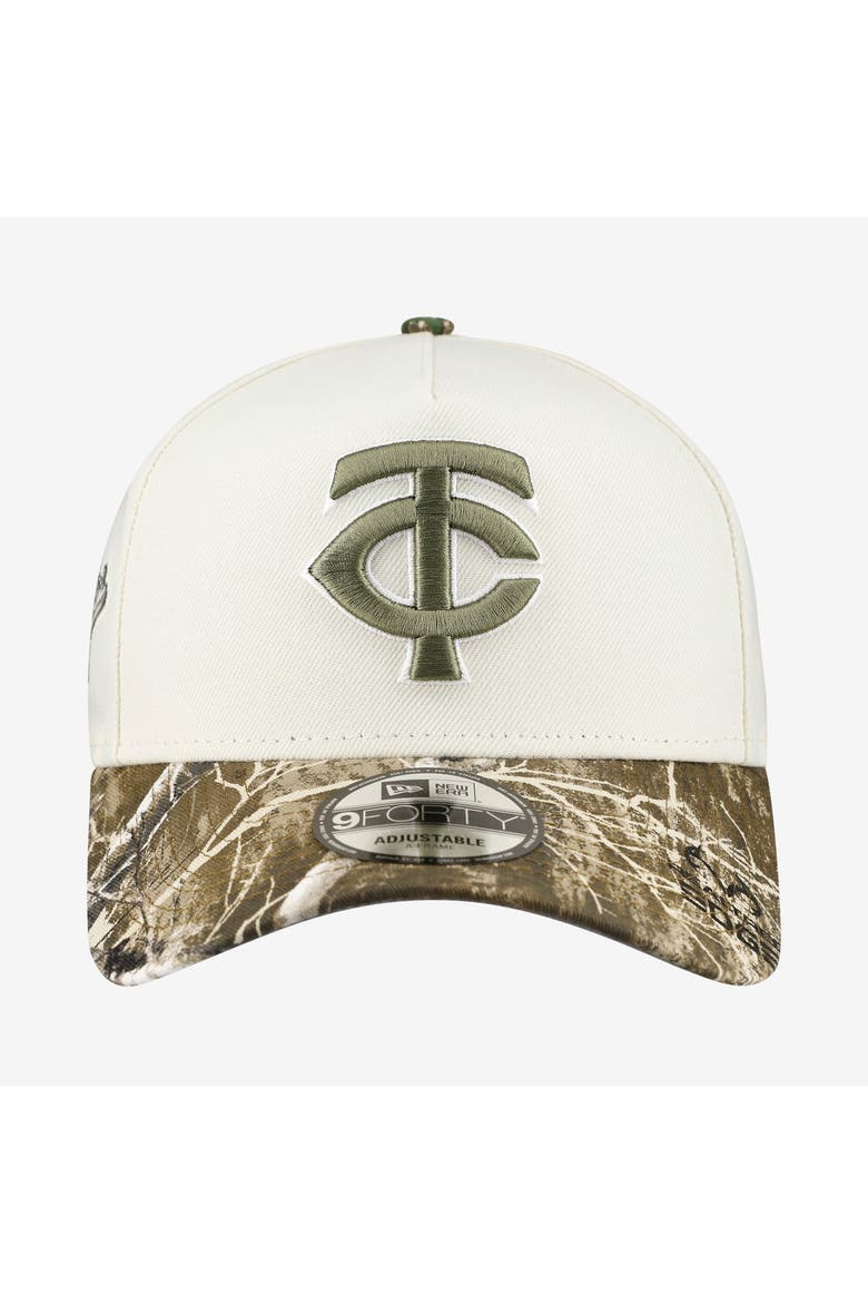 Men's New Era Khaki/Realtree Camo Minnesota Twins 9FORTY A-Frame Adjustable Hat, Alternate, color, Khaki