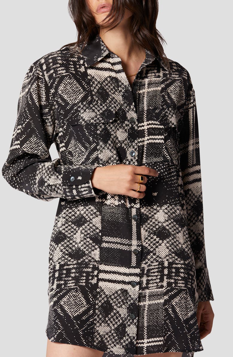 Equipment Ellene Mix Print Long Sleeve Silk Shirtdress, Alternate, color, 