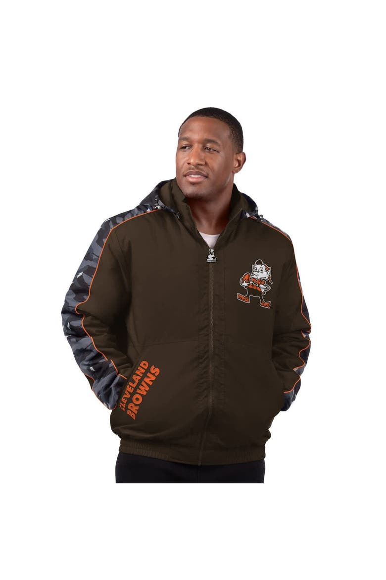 Men's Starter Brown Cleveland Browns Thursday Night Gridiron Full-Zip Hoodie Jacket, Alternate, color, Brown