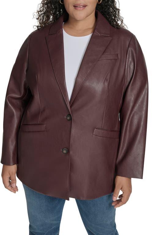 Levi's Faux Leather Blazer In Burgundy