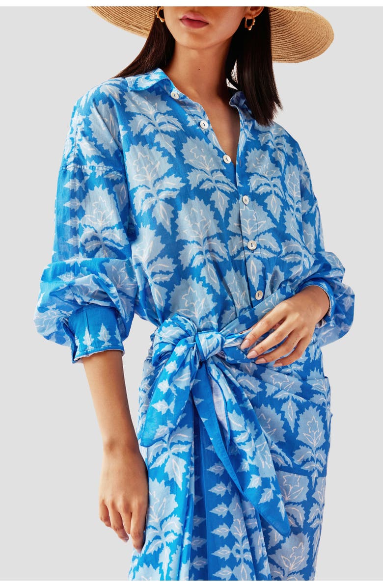 Omika Callista Button Down, Alternate, color, Mika Azure