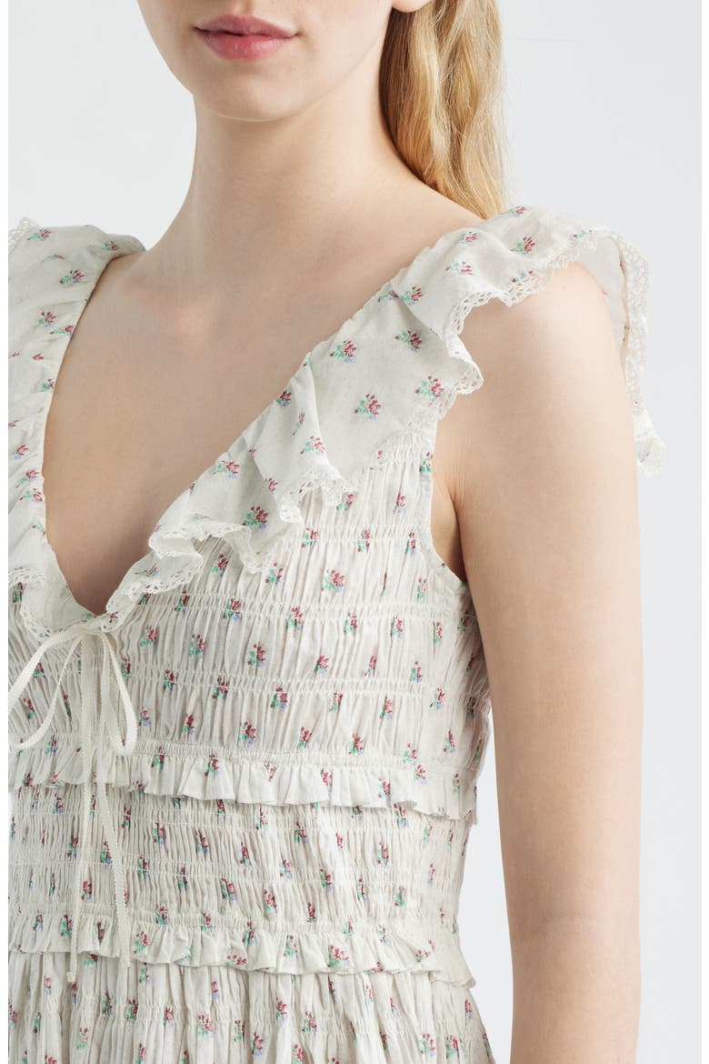 Sorina Floral Organic Cotton Dress, Alternate, color, PETIT POSY CALICO