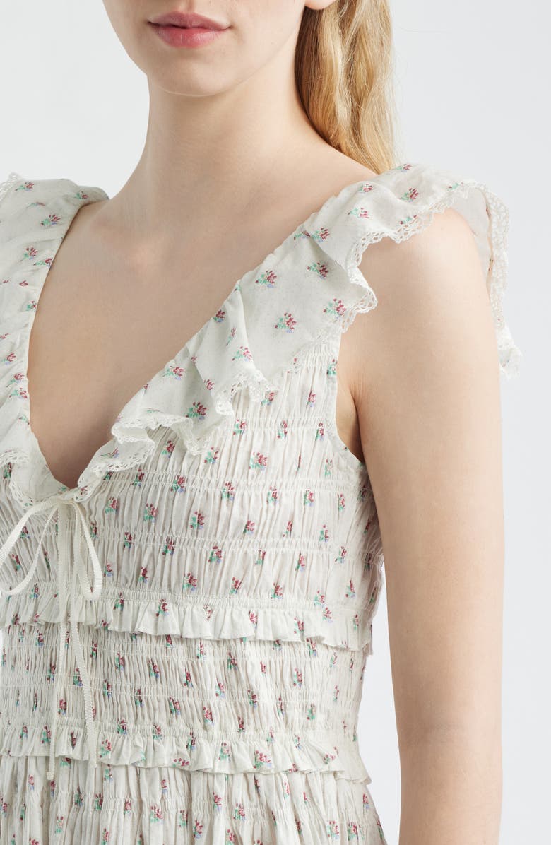 DÔEN Sorina Floral Organic Cotton Dress, Alternate, color, Petit Posy Calico