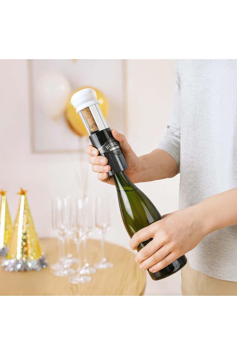 Bubbles Sparkling Wine & Champagne Opener, Alternate, color, Black