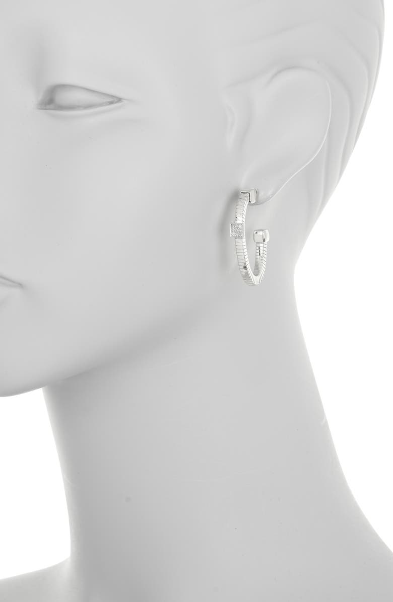 MESHMERISE 25mm Diamond Hoop Earrings - 0.06 ctw, Alternate, color, 