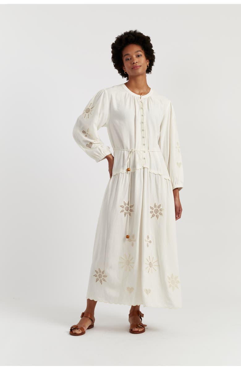 Chinti & Parker Sienna Linen-Blend Broderie Dress, Main, color, 