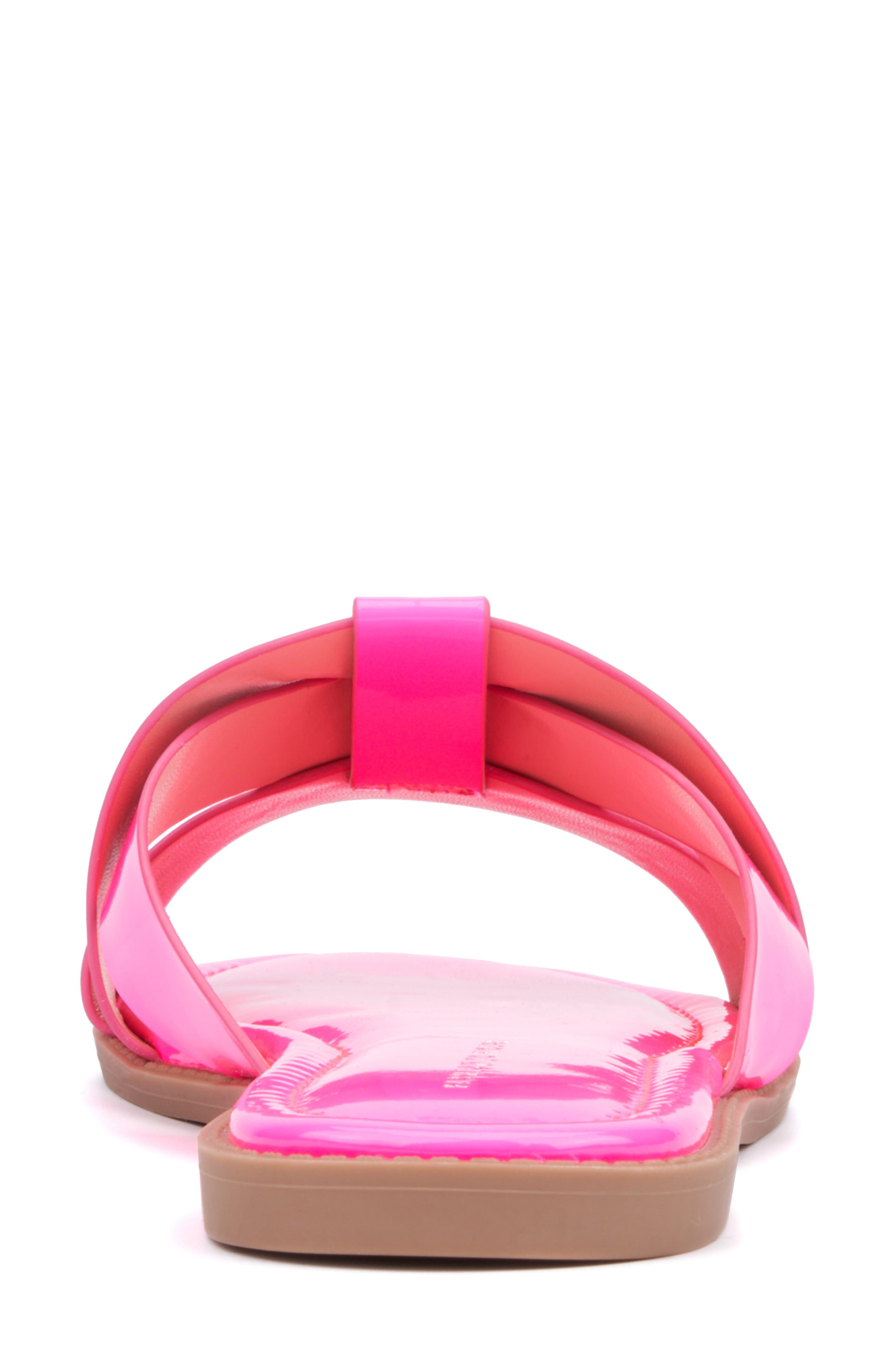 Fashion to Figure Tiana Slide Sandal - Wide Width, Alternate, color, Neon Pink