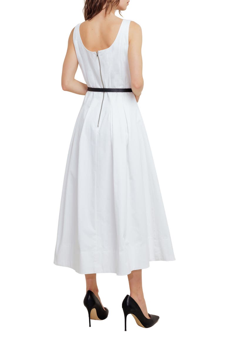Sleeveless Cotton Midi Sundress, Alternate, color, WHITE