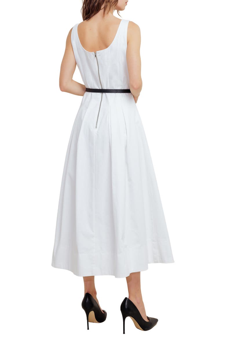 FREEMARKET Sleeveless Cotton Midi Sundress, Alternate, color, White