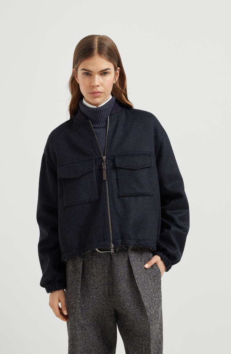 Brunello Cucinelli Hand-crafted bomber jacket, Alternate, color, Night