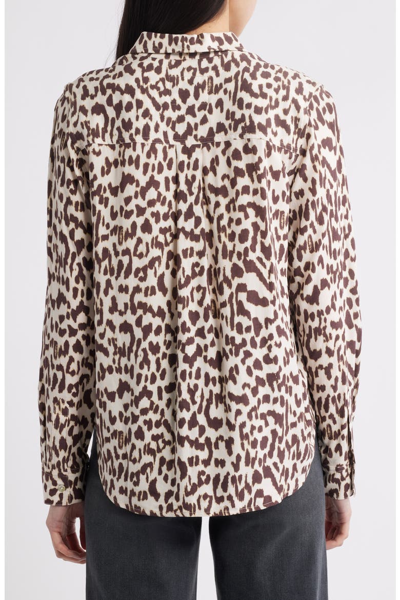 Josephine Jaguar Print Button-Up Shirt, Alternate, color, JAGUAR