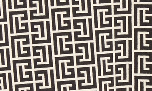 Balmain Grey T-shirt With Logo Applied On The Chest And All-over Labyrinth Motif In Cotton Man In Ivory/black