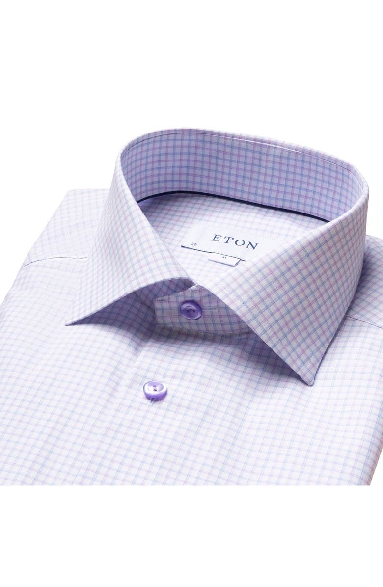 Eton Contemporary Fit Check Dress Shirt, Alternate, color, 