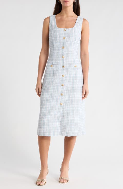 Adriella Sleeveless Tweed Dress