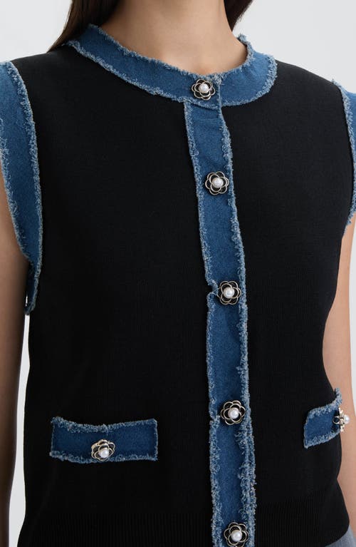 Nvlt Denim Trim Vest In Blue