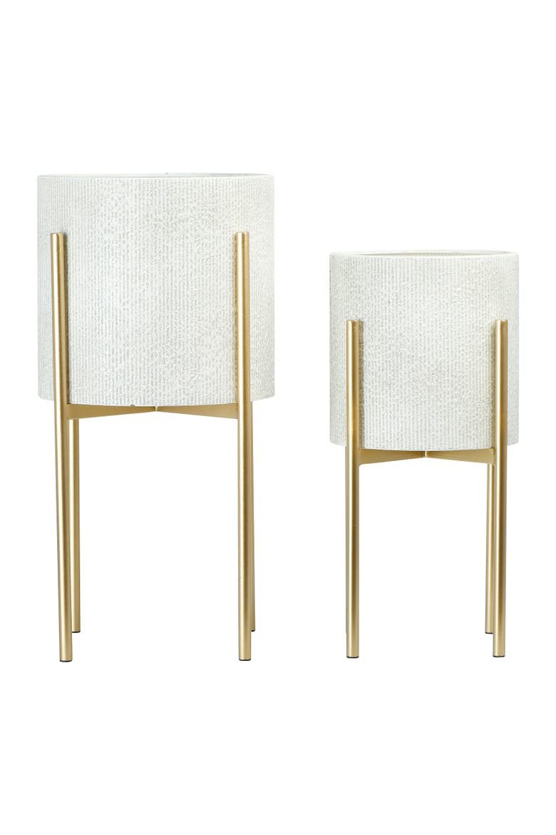 Embossed Planters with Stands, Main, color, Gold