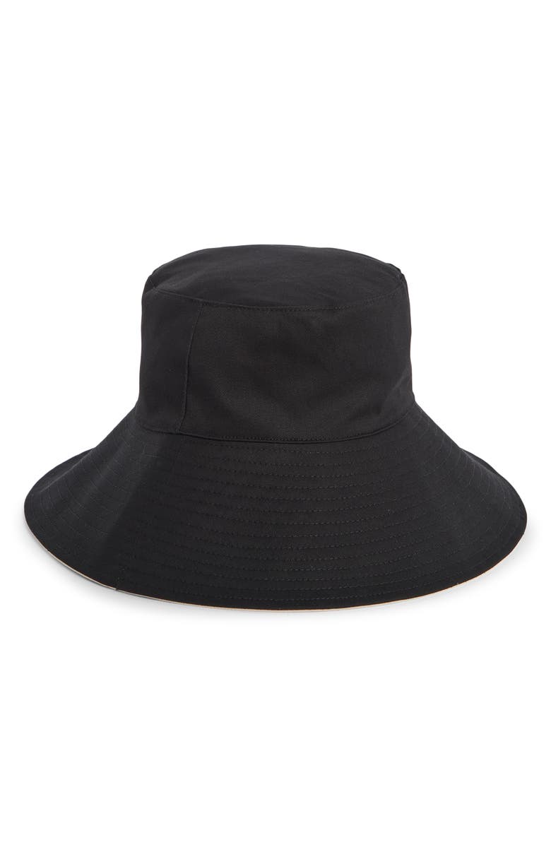 Nordstrom Reversible Cotton Bucket Hat, Main, color, Black- Ivory