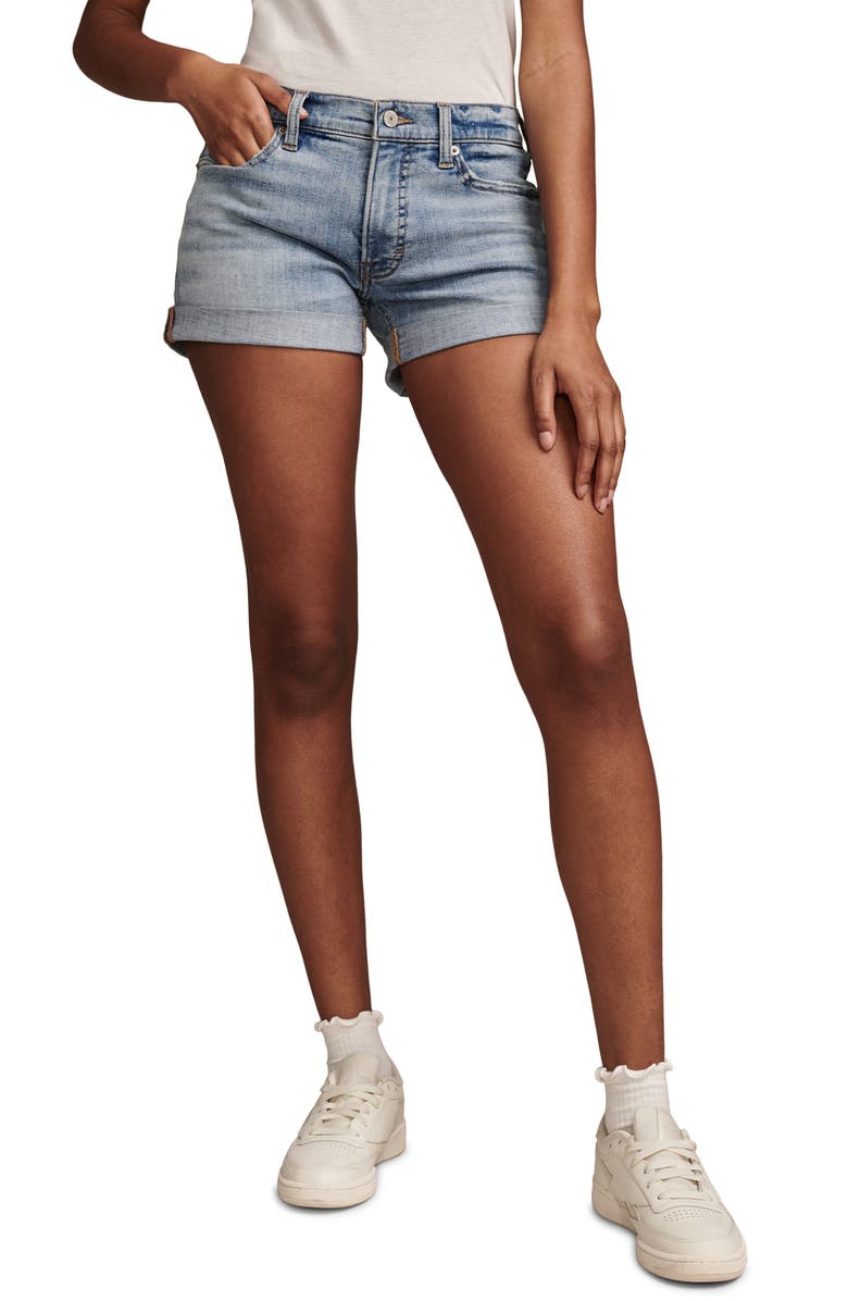 Lucky Brand Ava Cuffed Denim Shorts, Main, color, 