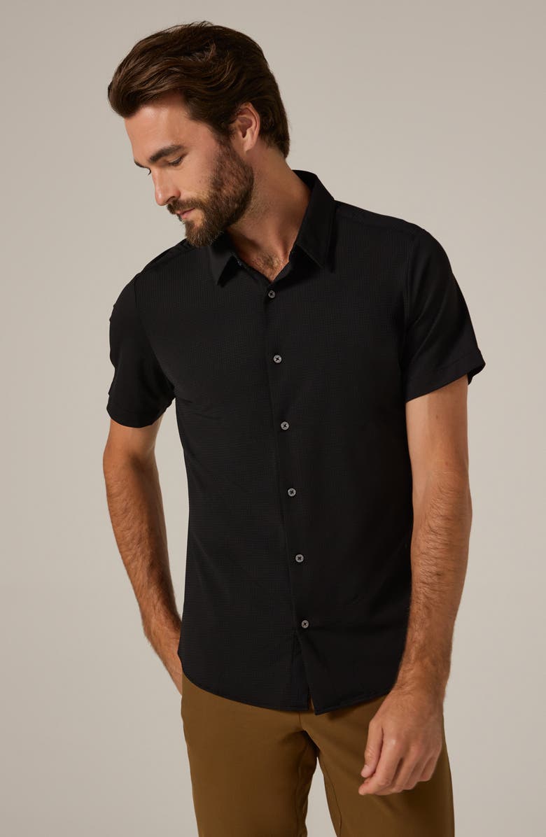 7 Diamonds Alldridge Short Sleeve Button-Up Shirt, Alternate, color, Black