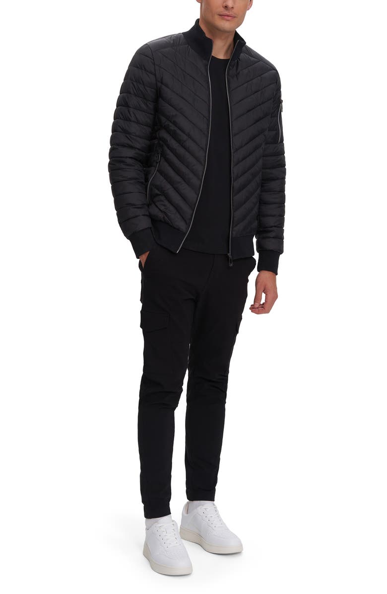 Noize Alex Chevron Quilted Puffer Jacket, Alternate, color, Black