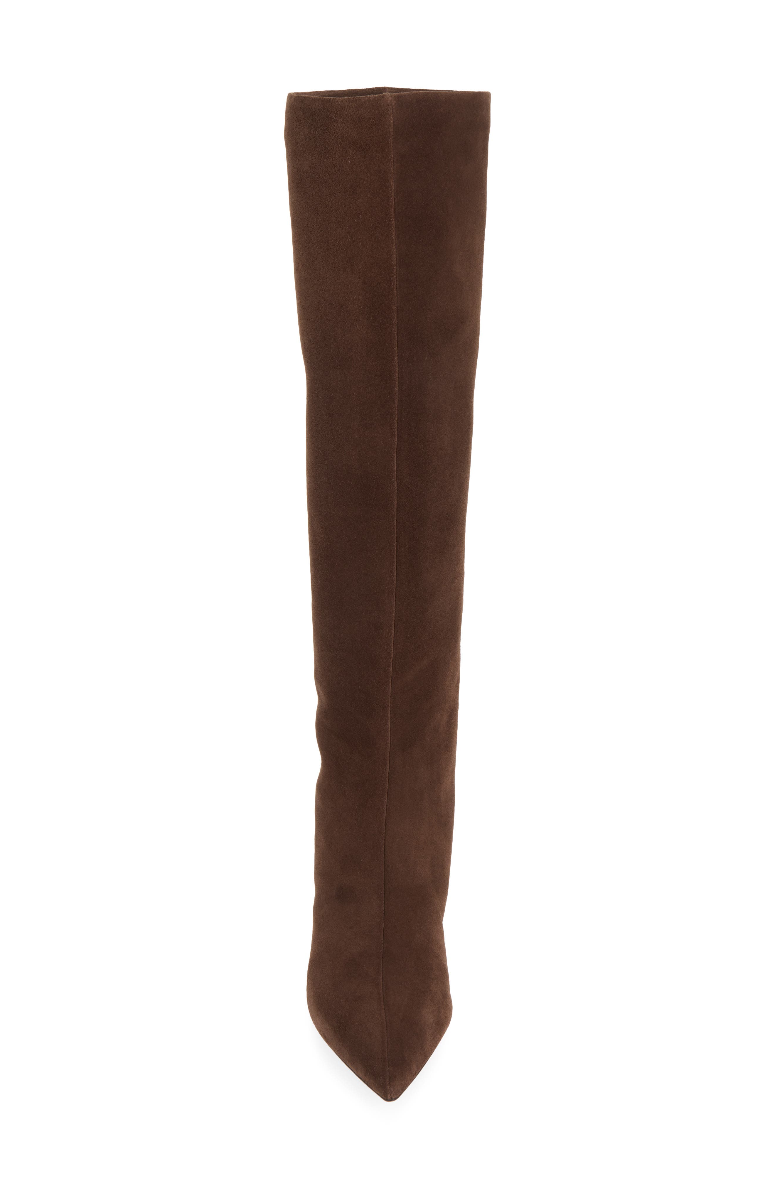 Babouche Kitten Heel Knee High Boot (Nordstrom Exclusive), Alternate, color, CHOCOLATE