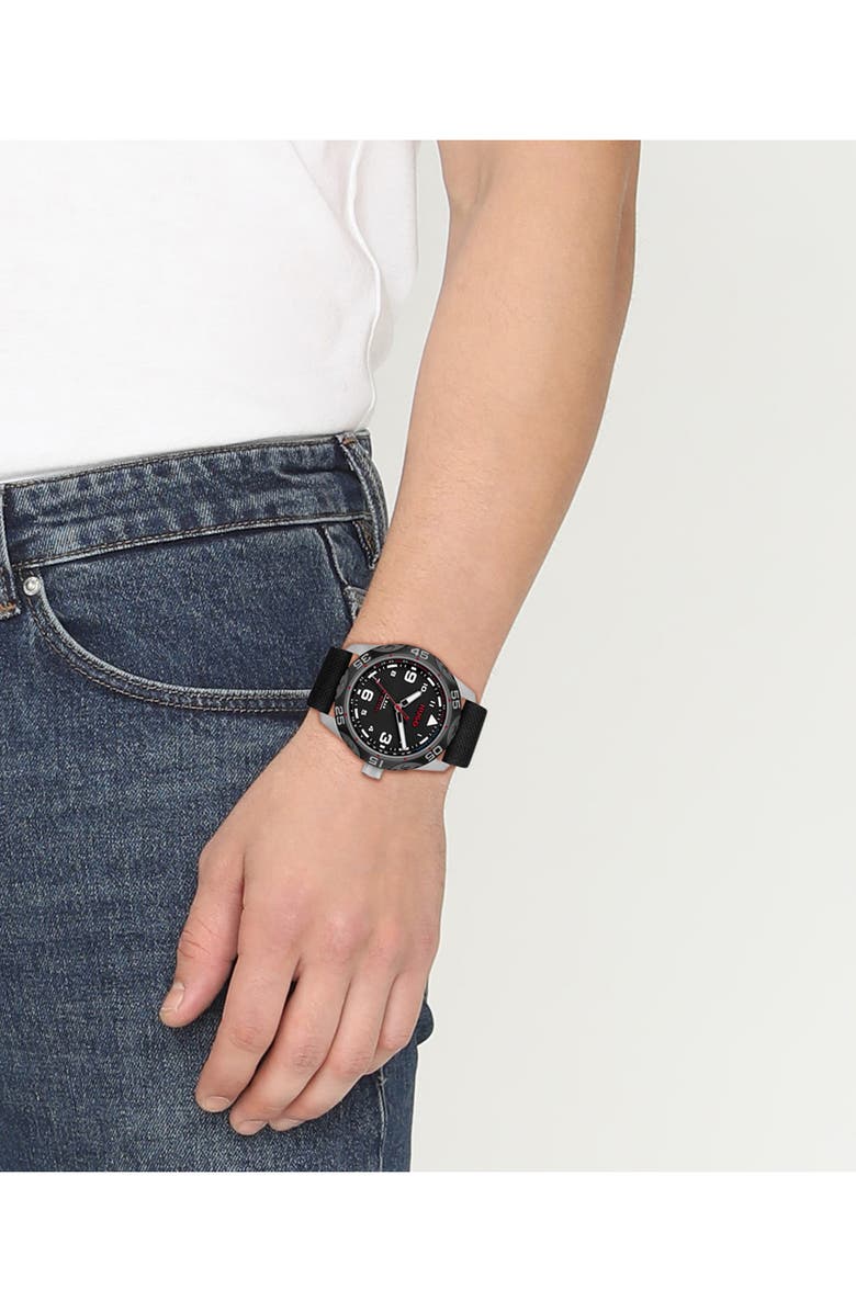 HUGO Trek Nylon Strap Watch, 42mm, Alternate, color,