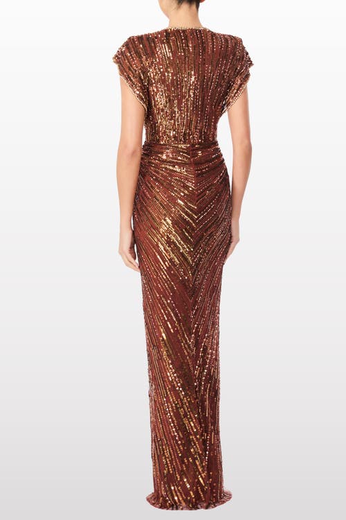 Jenny Packham Zola Sequin-embellished V-neck Maxi Dress In Multi