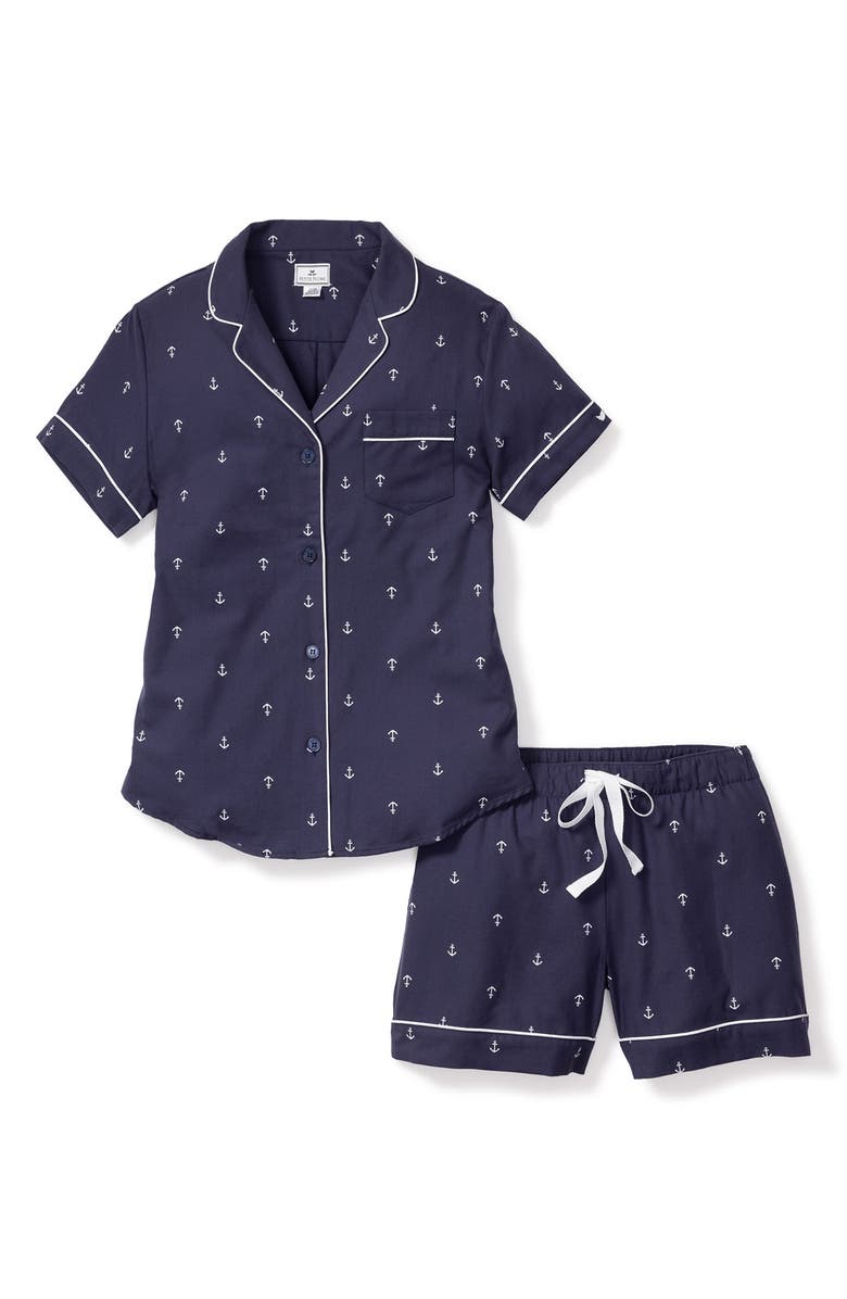 Petite Plume Portsmouth Anchor Short Pajamas, Alternate, color,