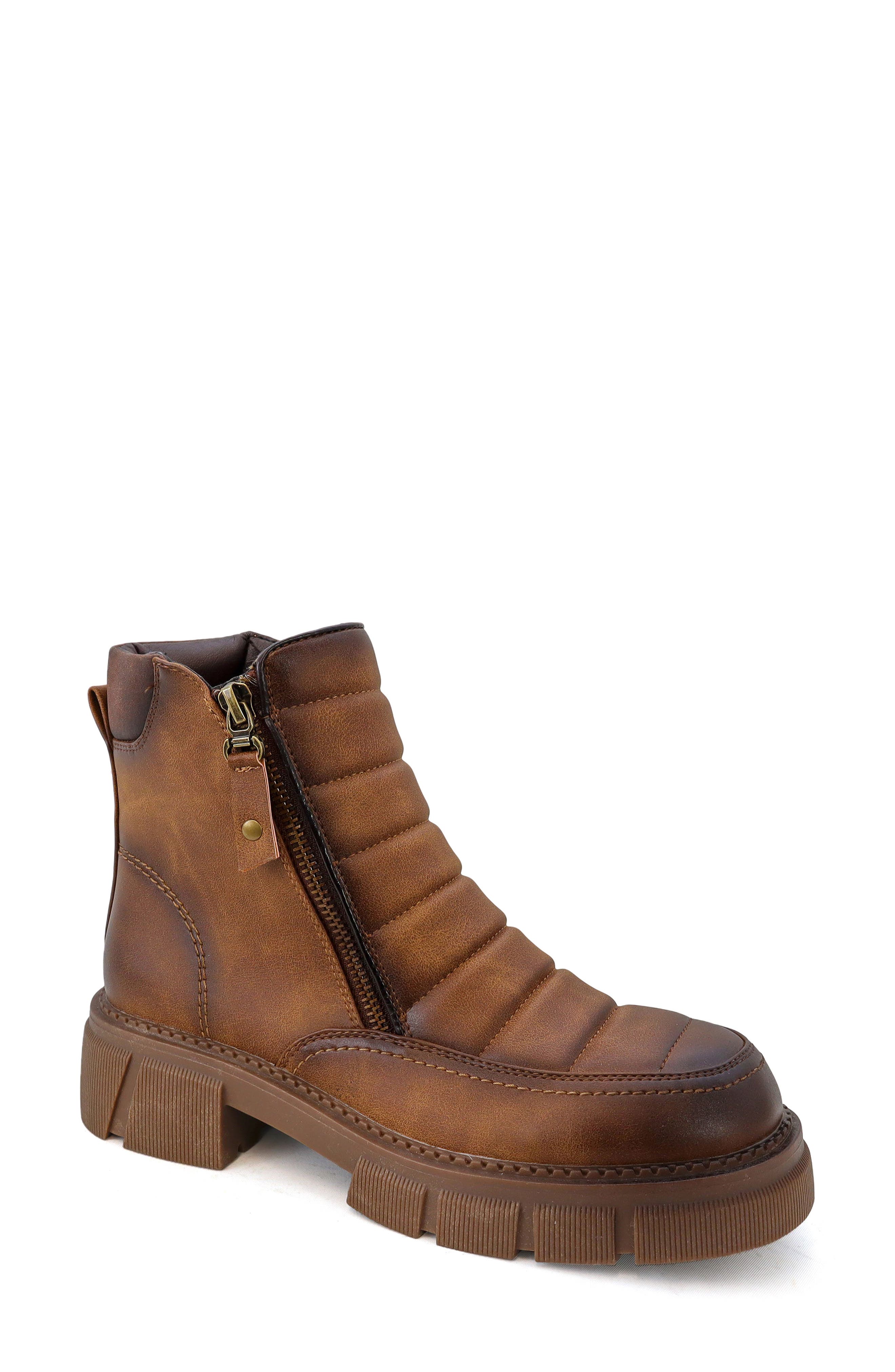 YOKI Ambrea Quilted Combat Boot, Main, color, 