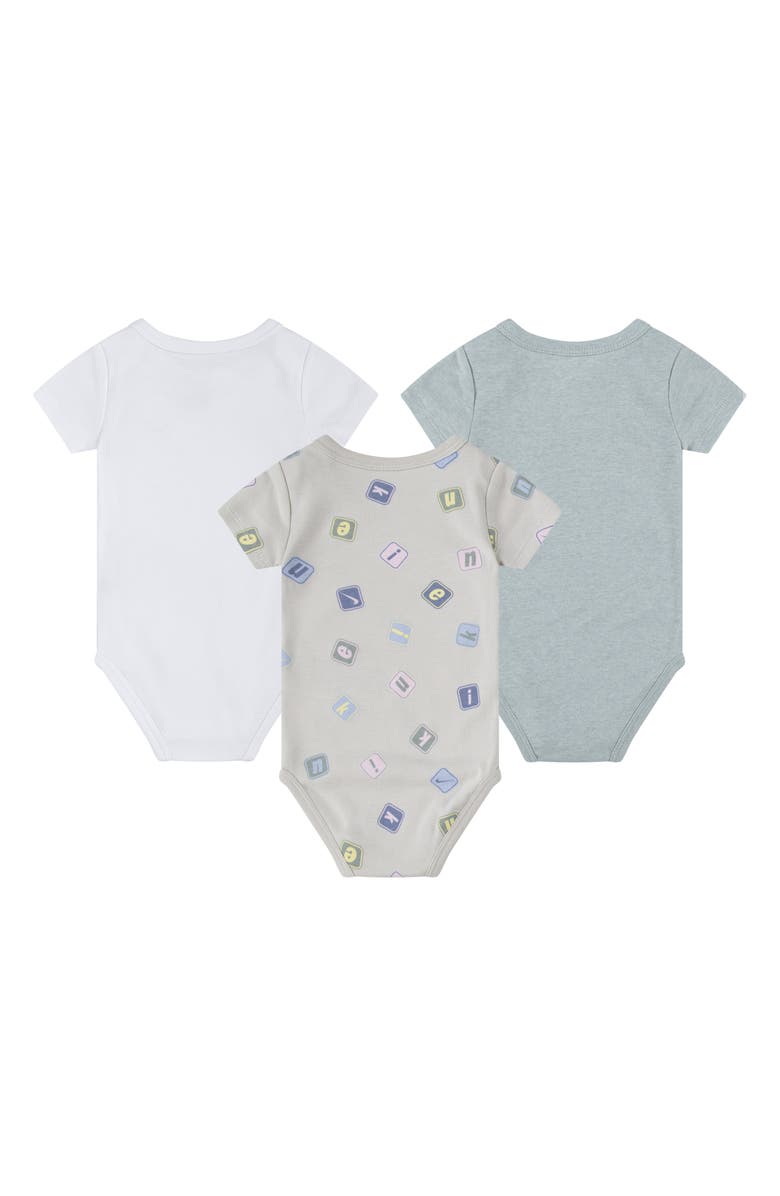 Nike 3-Pack Bodysuit, Alternate, color, Light Bone